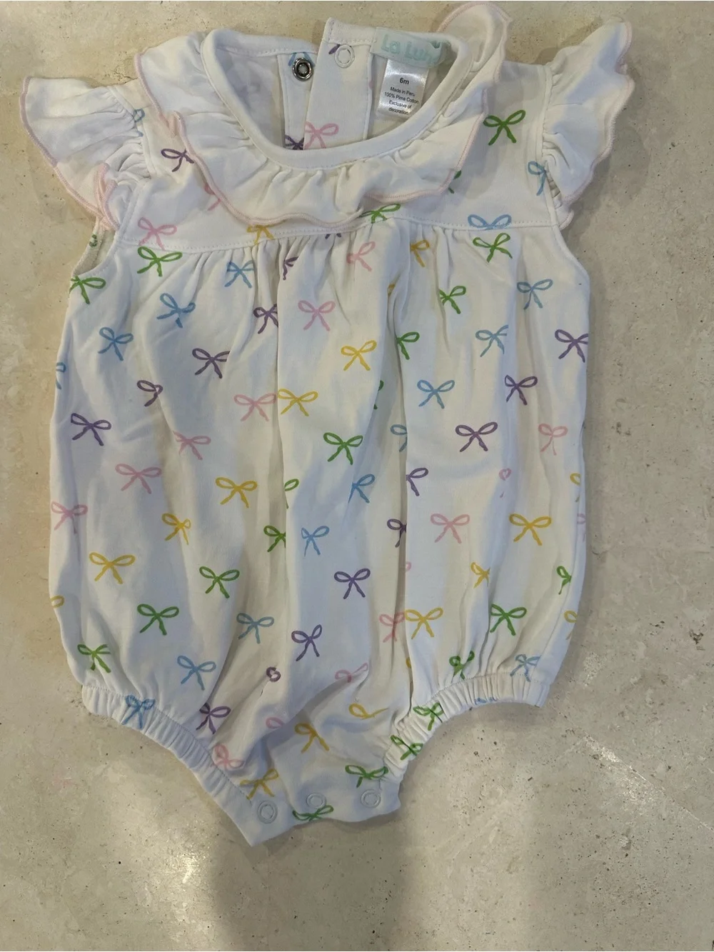 White Bow-Print Baby bubble